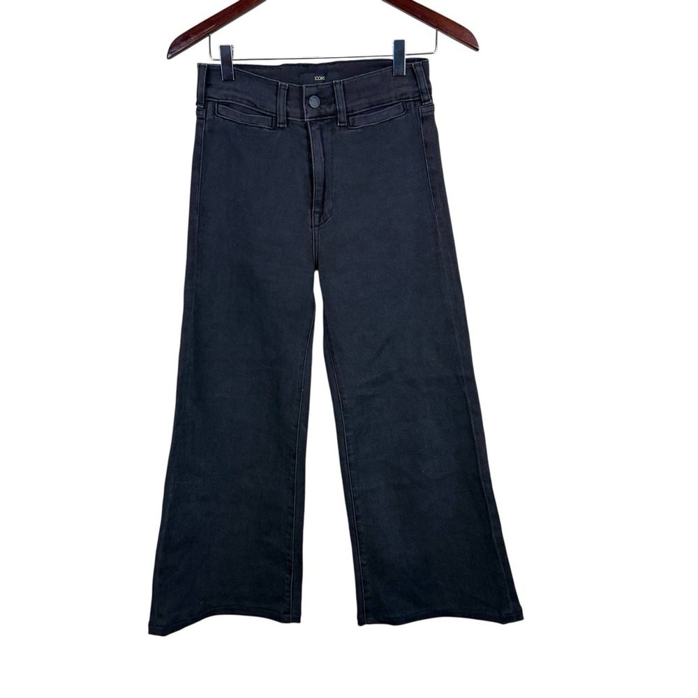 Icons Denim Womens Wide Leg High Rise 90s‎ Black Jeans Size 26